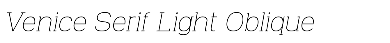 Venice Serif Light Oblique